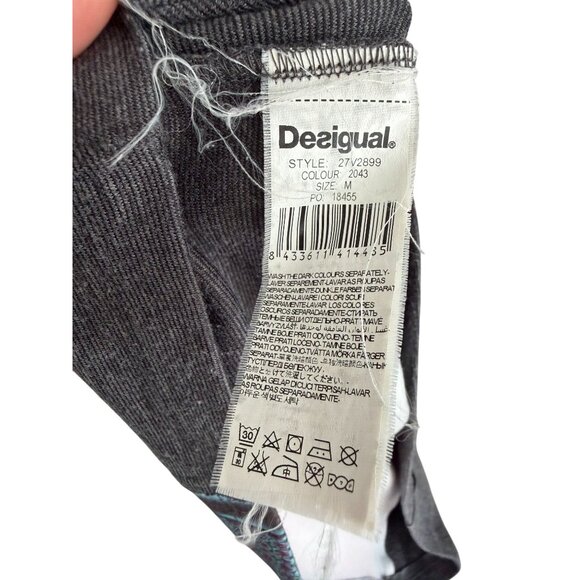 DESIGUAL Multicolor Gray Logo Script Mini Dress Size Medium - Picture 5 of 11